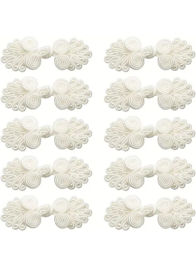 10 قطعة من أزرار الخياطة النايلون البيضاء العاجية لصنع السترات الصوفية والحرف الملابس ومثبتاتها - Image 1